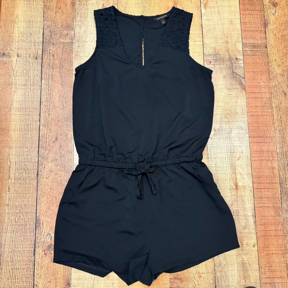 BANANA REPUBLIC Sleeveless Embroidery Overall Jumpsuit Romper Sz2
